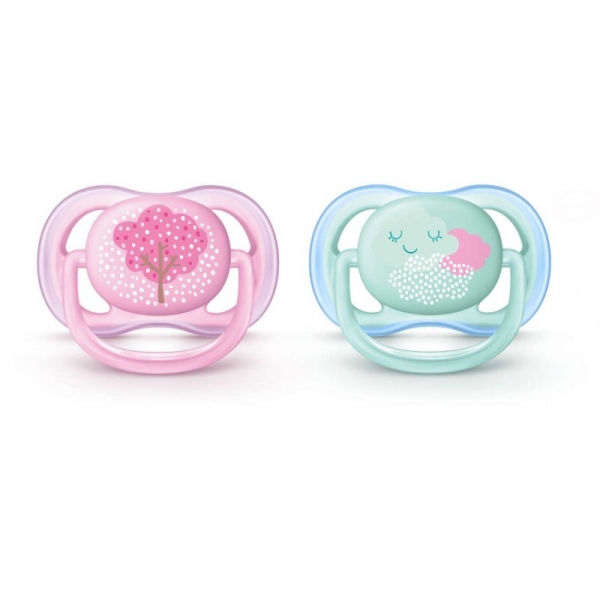 AVENT Dudlík Ultra Air Girl Deko, 0-6m - Mráček/strom