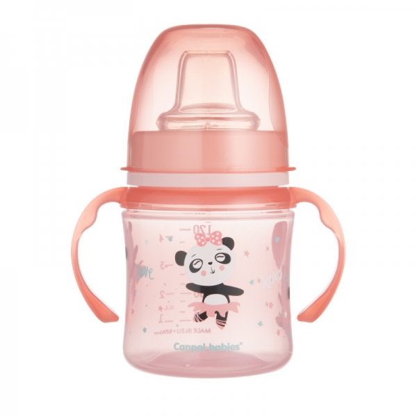 Canpol babies Nevylévací hrníček EasyStart - Panda - růžový