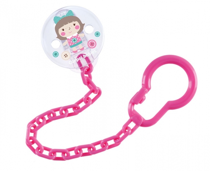 Canpol babies Řetízek na dudlík  Toys - růžový