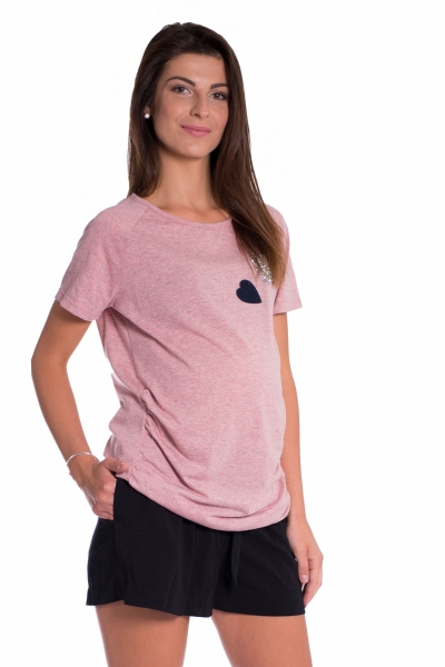 Be MaaMaa Těhotenské triko kr. rukáv - růžová