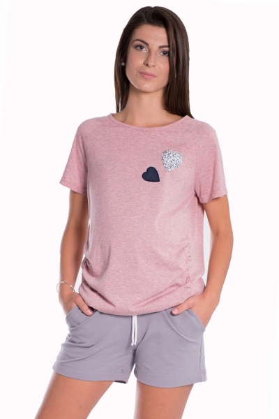 Be MaaMaa Těhotenské,bavlněné kraťasy s odpáratelným pásem - šedé, vel. XL, Velikost: XL (42)