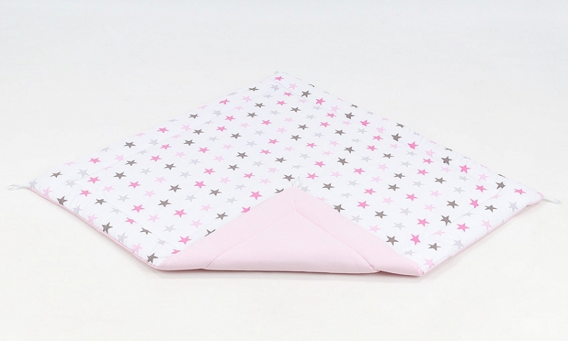 Mommy Daddy Play Mat for Children Teepee Tent - Gray and Pink Stars/Light Pink