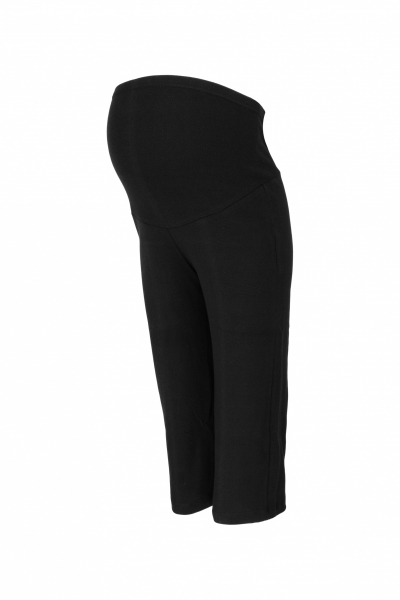 Be MaaMaa Těhotenské 3/4 tepláky s elastickým pásem - černé, vel. XXL, Velikost: XXL (44)