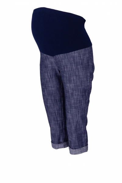 Be MaaMaa Těhotenské 3/4 kalhoty s elastickým pásem - granát/melírované, vel. M, Velikost: M (38)