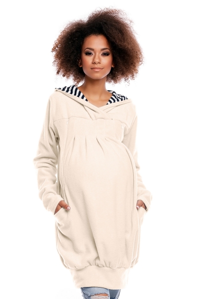 Be MaaMaa Těhotenská/kojící mikina polar - krémová, vel. XXXL, Velikost: XXXL (46)