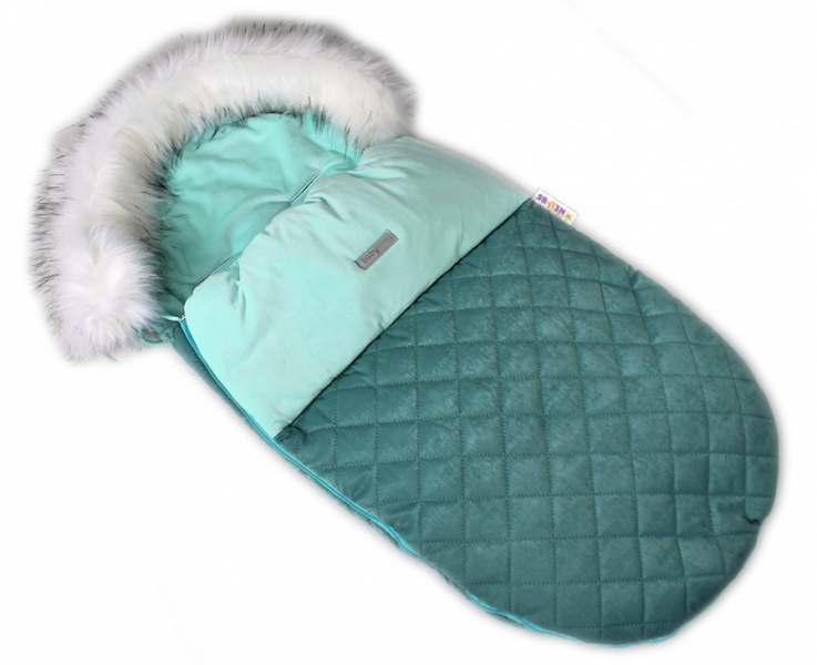 Baby Nellys Fusák, spacáček 105x55 Velvet exkluziv prošívaný - zelený