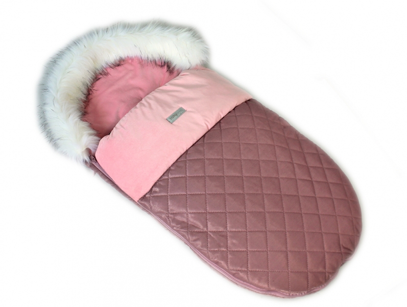 Baby Nellys Fusák, spacáček 105x55 Velvet exkluziv prošívaný - staroružový
