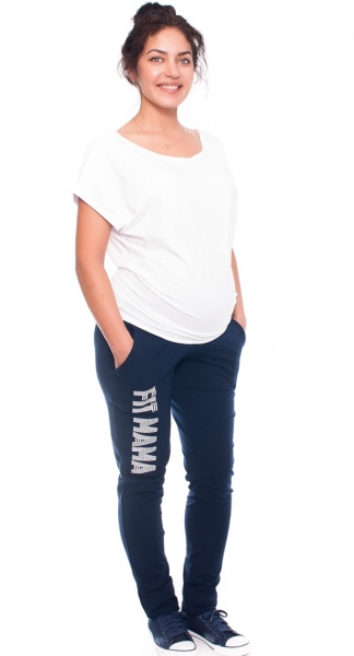 Be MaaMaa Těhotenské tepláky/kalhoty Fit Mama, granátové, vel. S, Velikost: S (36)
