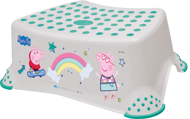 Keeeper Stolička, schůdek s protiskluzovou funkcí - Prasátko Peppa - šedá