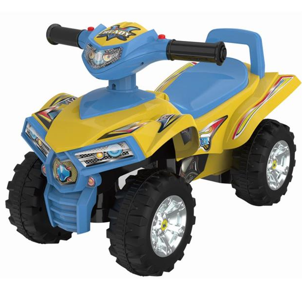 Dětské odrážedlo, čtyřkolka Quad- žlutá/modrá